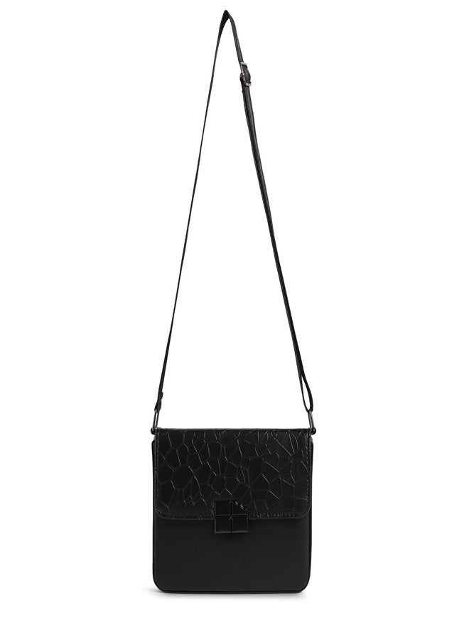 كابريس حقيبة كتف متوسطة الحجم من كابريس باولينا للنساء، مزودة بحزام قابل للتعديل لراحة الارتداء | غطاء مزود بزر مغناطيسي للإغلاق | حقيبة يد متعددة الاستخدامات للاستخدام اليومي والسفر والمناسبات الخاصة (أسود) - Image 1